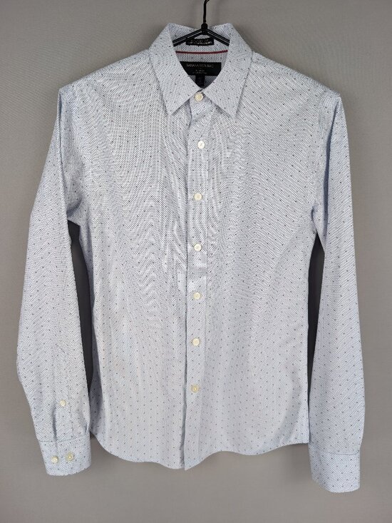 Banana Republic Other - Banana Republic Untucked Fit Non-Iron Mens XS‎ Blue Dot Floral L/S Shirt